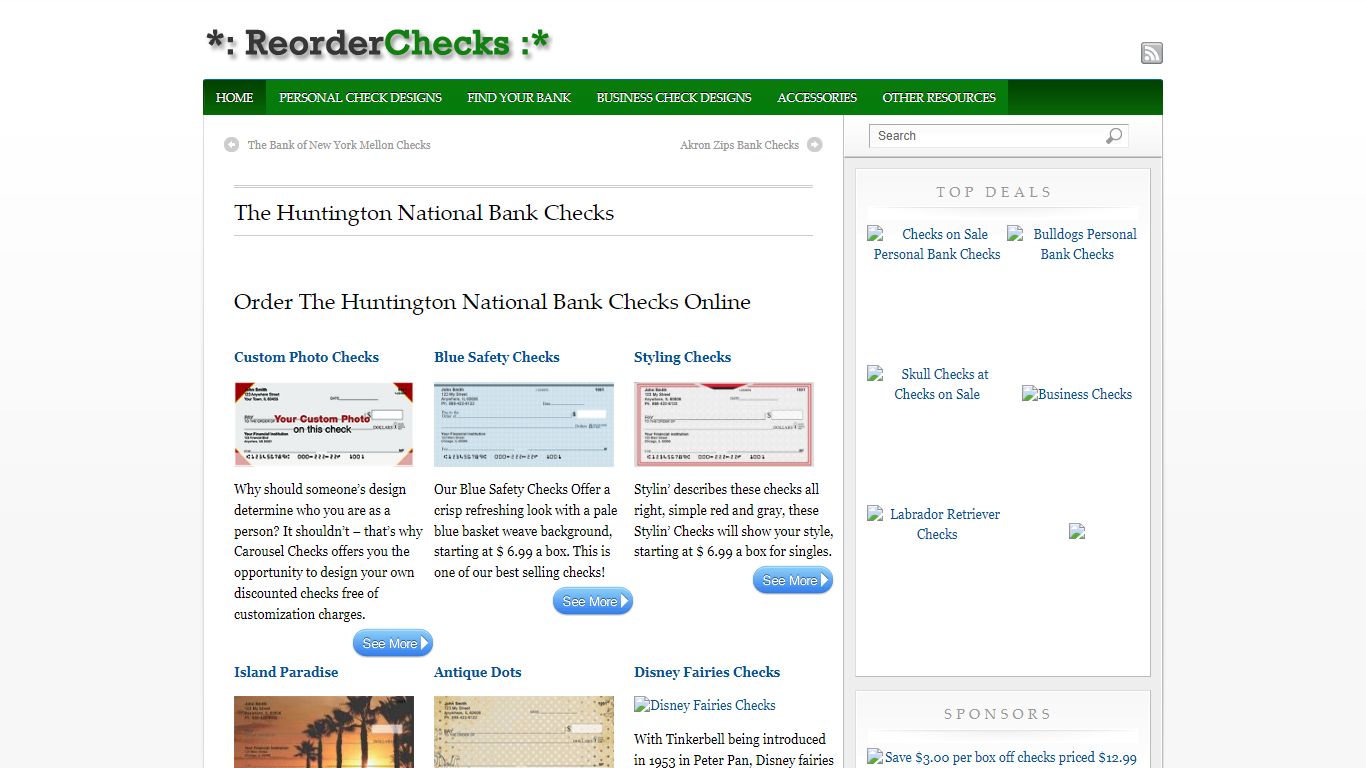The Huntington National Bank Checks - Reorder Checks Online