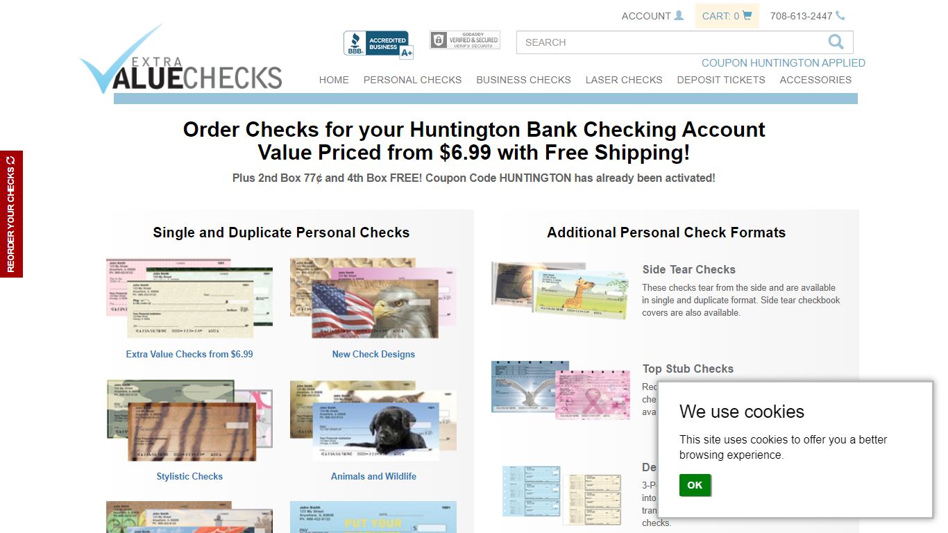 Huntington Bank Checks with Free Shipping | Extra Value Checks