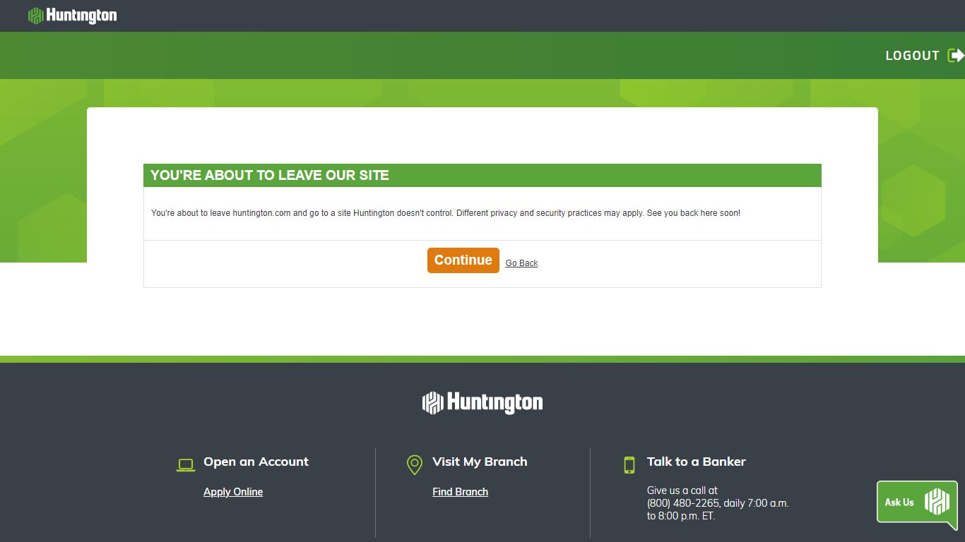 Huntington Online Banking - Begin check order